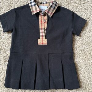 Burberry Kids Polo with Black and Checkered Collar